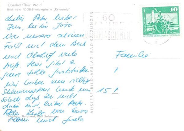 Oberhof Thueringen Blick vom FDGB Erholungsheim Rennsteig – Bild 2