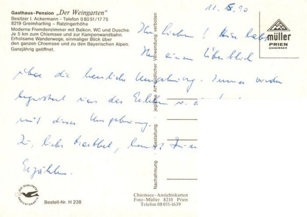 Greimharting Gasthaus Pension Der Weingarten Ratzingerhoehe Landschaftspanorama – Bild 2