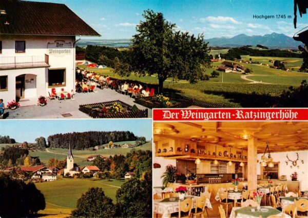 Greimharting Gasthaus Pension der Weingarten Ratzingerhoehe Landschaftspanorama
