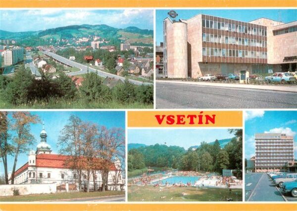 Vsetin Wsetin CZ Stadtpanorama Geschaeftshaus Schloss Freibad Hotel
