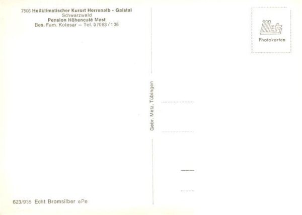 Gaistal Bad Herrenalb Hoehencafé Mast Panorama Schwarzwald Bromsilber – Bild 2