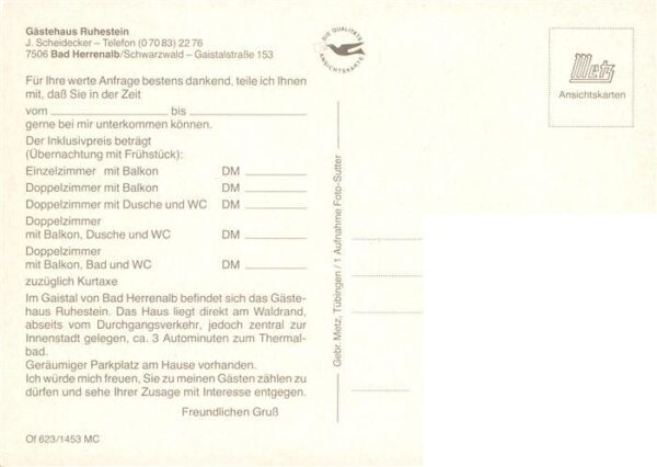 Bad Herrenalb Gaestehaus Ruhestein Panorama Gaistal Schwarzwald – Bild 2