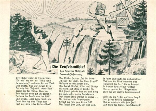 Loffenau Bad Herrenalb Die Teufelsmuehle Kuenstlerkarte Gedicht