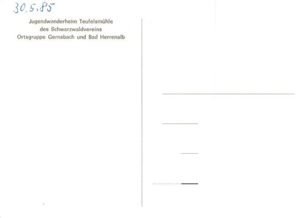 Loffenau Bad Herrenalb Jugendwanderheim Teufelsmuehle Der Teufel – Bild 2