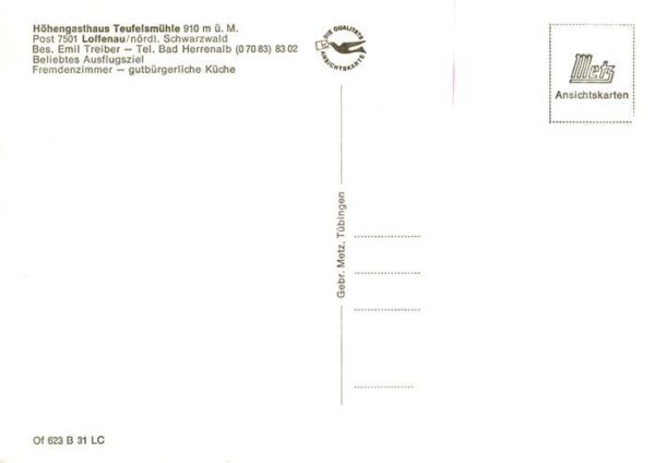 Loffenau Bad Herrenalb Hoehengasthaus Teufelsmuehle Aussichtsturm – Bild 2