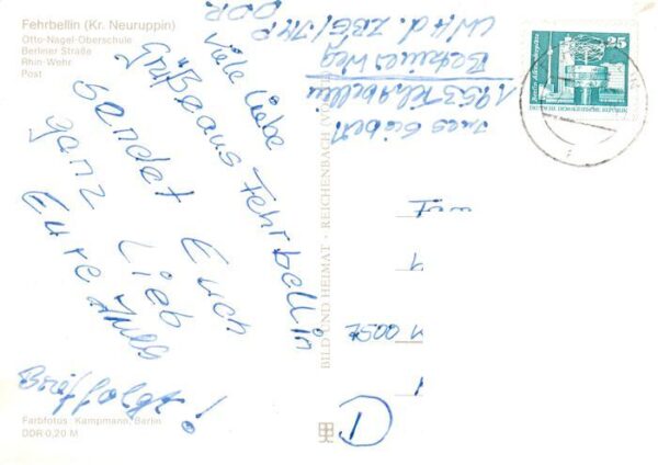 Fehrbellin Otto Nagel Oberschule Berliner Strasse Rhin Wehr Post – Bild 2