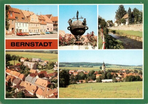 Bernstadt Loebau Markt Erdachsbrunnen auf dem Markt An der Pliessnitz Blick vom