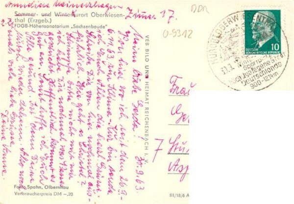 Oberwiesenthal Erzgebirge FDGB Hoehensanatorium Sachsenbaude – Bild 2