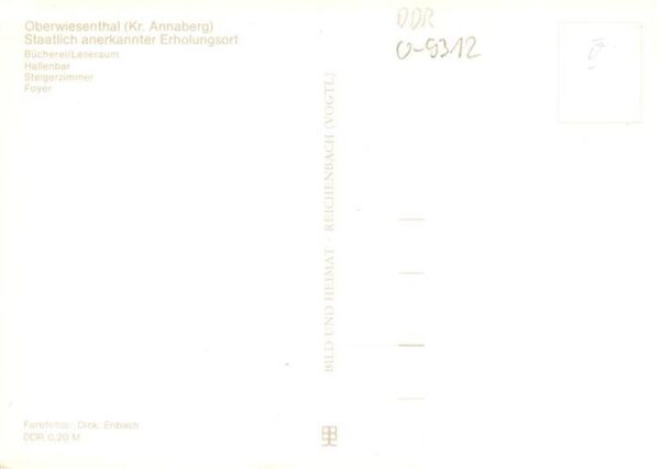 Oberwiesenthal Erzgebirge FDGB Erholungsheim Am Fichtelberg Buecherei Leseraum H – Bild 2