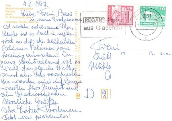 Glauchau Post Schloss Hinterglauchau Rathaus Markt Dr Friedrichs Strasse – Bild 2