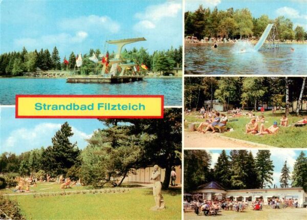 Schneeberg  Erzgebirge Strandbad Filzeich Park Liegewiese Gaststaette