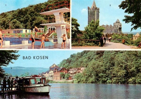 Bad Koesen Schwimmbad der Jugend Rudelsburg Dampferanlegestelle