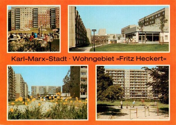 Karl-Marx-Stadt Wohngebiet Fritz Heckert Gaststaette Braumeister Fussgaengerbere