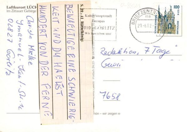 Lueckendorf Oybin Sachsen Teilansichten Schlucht Kirche Fachwerkhaus Park – Bild 2