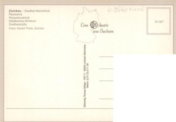 Marienthal  Zwickau Panorama Paracelsusklinik Staedt Klinikum Goethestrasse – Bild 2