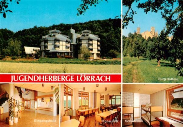 Loerrach Jugendherberge Burg Roetteln Eingangshalle Tagesraum Schlafraum