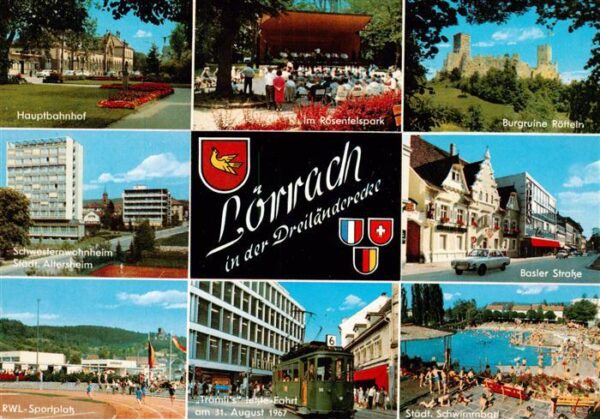 Loerrach Hauptbahnhof Im Rosenfelspark Burgruine Roetteln Schwesternwohnheim Bas
