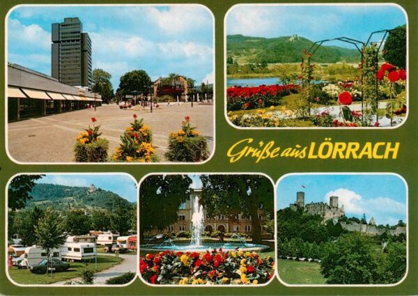 Loerrach Stadtplatz Rosenfelspark Camping Brunnen Burgruine Roetteln