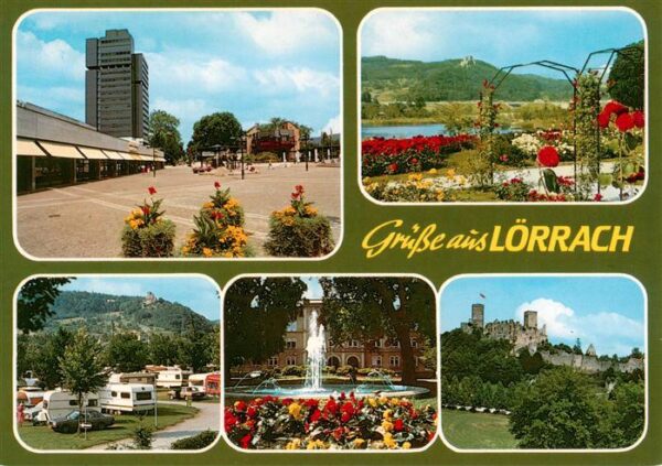 Loerrach Stadtplatz Rosenfelspark Camping Brunnen Burgruine Roetteln