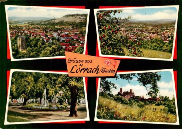 Loerrach Panorama Rosenfelspark Burgruine Roetteln