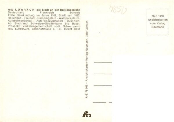 Loerrach Burgruine Roetteln Rathaus Marktplatz Im Hebelpark Grenze zur Schweiz – Bild 2
