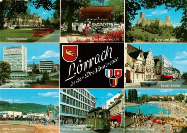 Loerrach Hauptbahnhof Im Rosenfelspark Burgruine Roetteln Schwesternwohnheim Bas