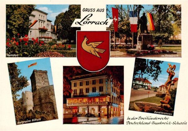 Loerrach Rathaus Hebelpark Burg Roetteln Am Marktplatz Zundlbrunnen