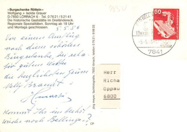 Loerrach Burg Roetteln Burgschenke Roetteln Gaststube Panorama – Bild 2