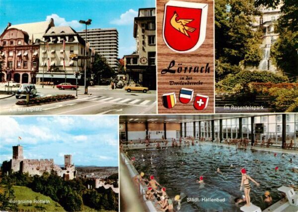 Loerrach Am Marktplatz Im Rosenfelspark Burgruine Roetteln Staedt Hallenbad
