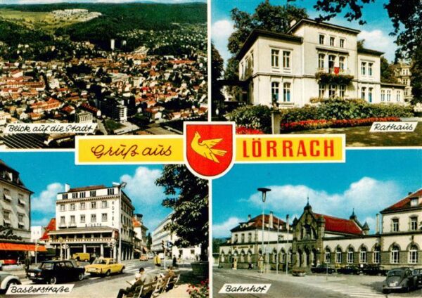 Loerrach Stadtblick Rathaus Baslerstrasse Bahnhof