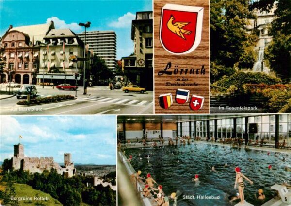 Loerrach Am Marktplatz Im Rosenfelspark Burgruine Roetteln Staedt Hallenbad