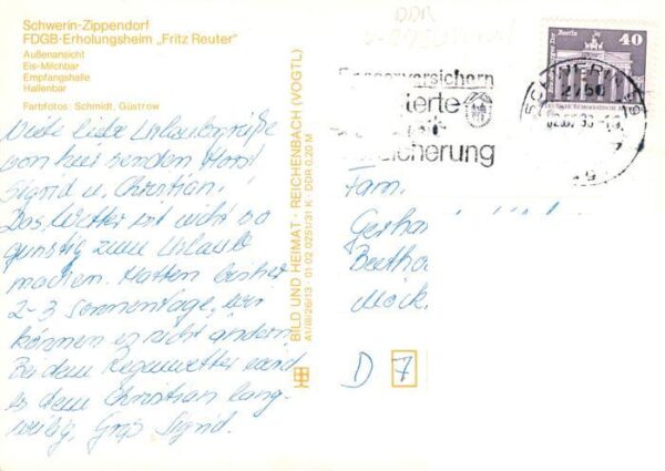 Zippendorf Schwerin FDGB Erholungsheim Fritz Reuter Eis Milchbar Empfangshalle H – Bild 2