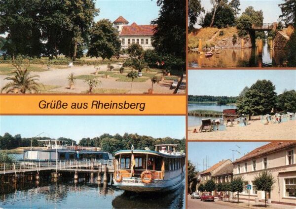 Rheinsberg Brandenburg Orangerieparterre im Schlosspark Anlegestelle der Weissen