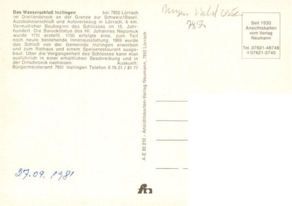 Inzlingen Wasserschloss – Bild 2