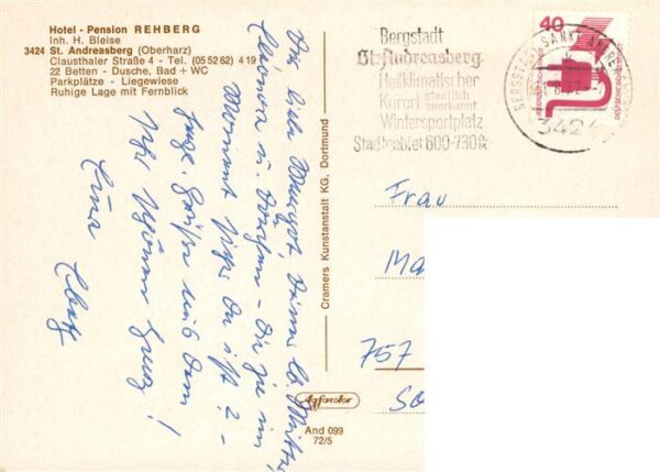 St Andreasberg Harz Hotel Pension Rehberg Gastraeume Zimmer – Bild 2