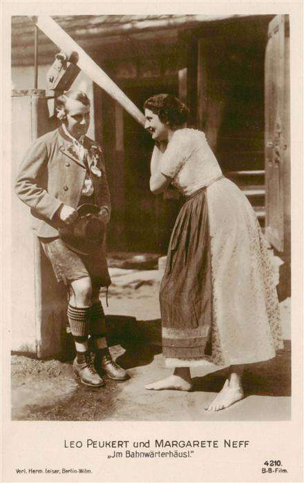Verlag Hermann Leiser Nr. 4210 B.B.Film Leo Peukert Margarete Neff Im Bahnwaeete