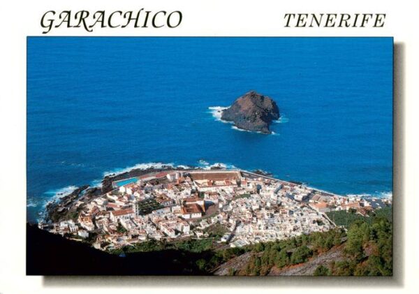 Garachico Canarias ES Blick auf die Stadt Kueste Insel