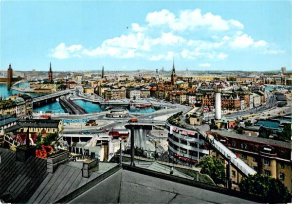 Stockholm  Sweden Utsikt fran Mosebacke oever Slussen och Gamia Sta'n