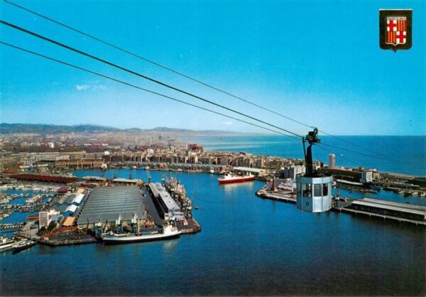 Barcelona Cataluna ES Detalle del puerto Hafen Seilbahn
