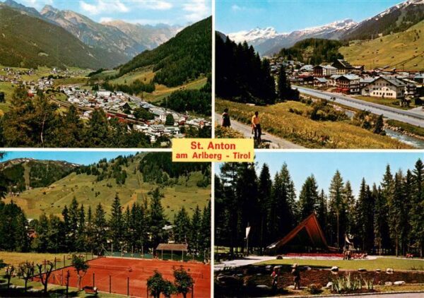 St Anton Arlberg AT Panorama Alpen Tennisplatz Konzertpavillon