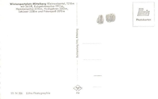 Mittelberg Kleinwalsertal AT mit Skilift Kuhgerenspitze Hammerspitze Hohgehren – Bild 2
