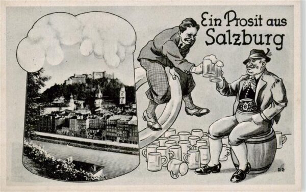 Salzburg  AT Festung Karikatur