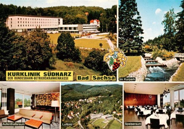 Bad Sachsa Harz Kurklinik Suedharz Kurpark Aufenthaltsraum Fliegeraufnahme Speis