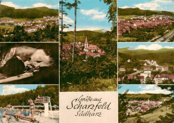 Scharzfeld Herzberg am Harz Panorama Teilansichten Kirche Schwimmbad