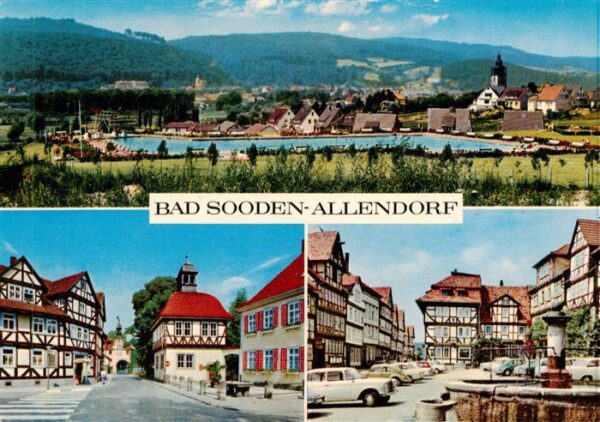 Bad Sooden-Allendorf Panorama Ortspartien Marktplatz Brunnen