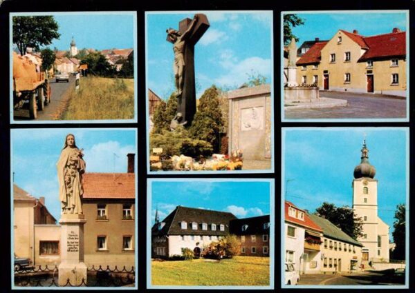 Konnersreuth Oberpfalz mit Haus der Therese Neumann Grabstaette Theresienbrunnen