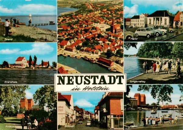 Neustadt Holstein Strand Fliegeraufnahme Markt Strandhalle Jungfernstieg Anlagen