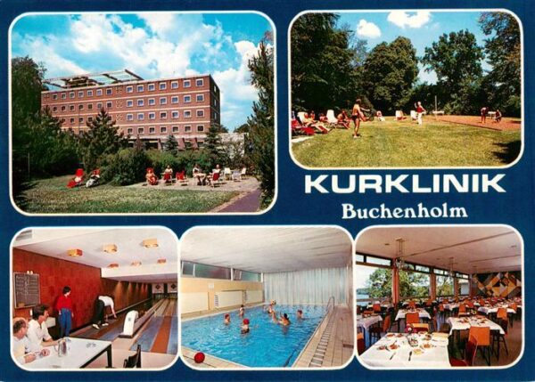 Malente-Gremsmuehlen Kurklinik Buchenholm Park Kegelbahn Hallenbad Speisesaal