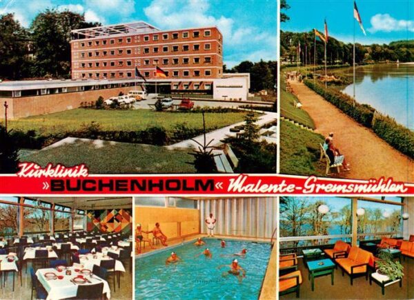 Malente-Gremsmuehlen Kurklinik Buchenholm Promenade Speisesaal Hallenbad Foyer