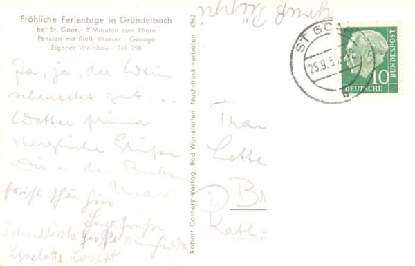 Gruendelbach St Goar Rhein Gasthaus Pension Muehlenschenke Panorama Gruendelbach – Bild 2